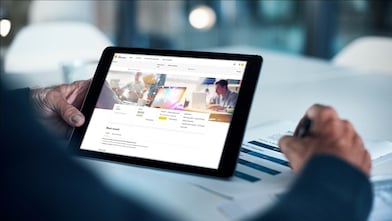 Person using the MarketHub on a tablet