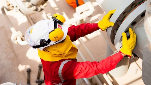 Engineer working on a machine