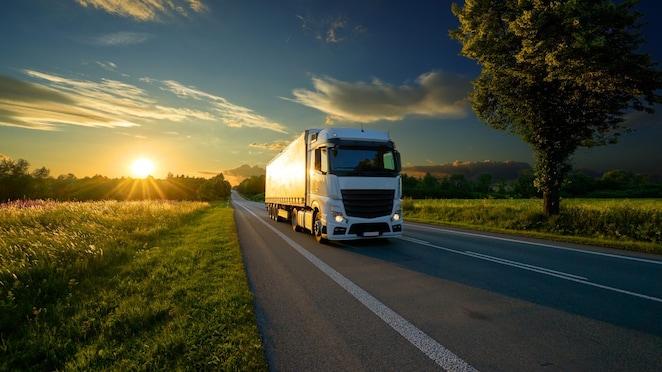 Truck on a highway