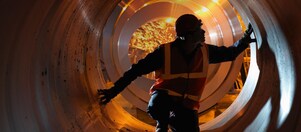 Mining industry equipment in open mine