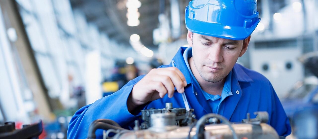 Maintenance worker in power plant