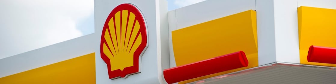 Shell service station showing Shell Pecten