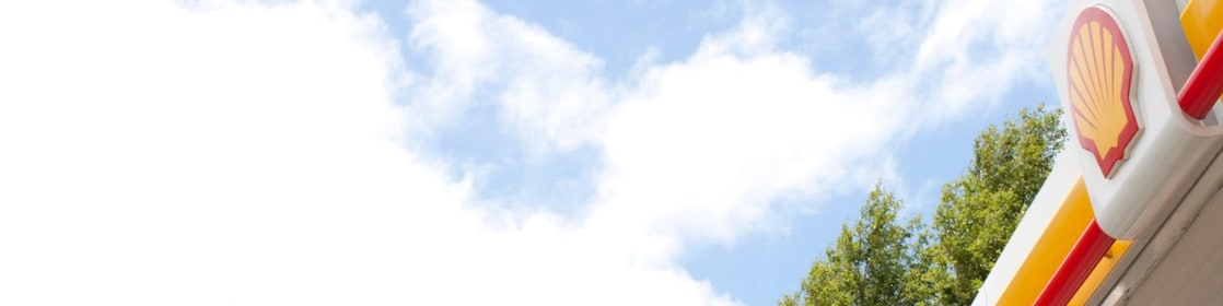 Shell retail station with mountain in background