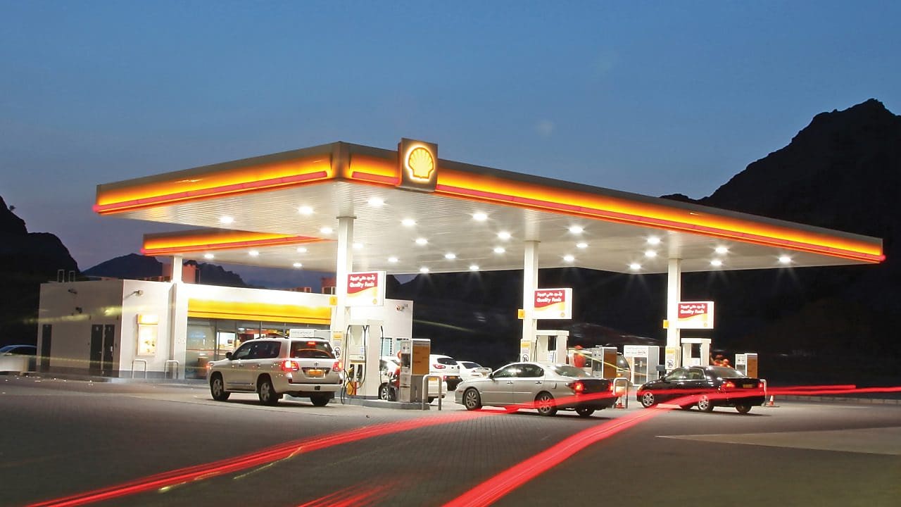 Shell station forecourt